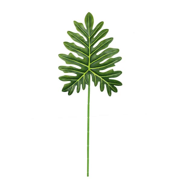 23 in. Real Touch Artificial Selloum Philodendron Leaf Stem Plant Greenery Foliage Spray Branch (Set of 4)