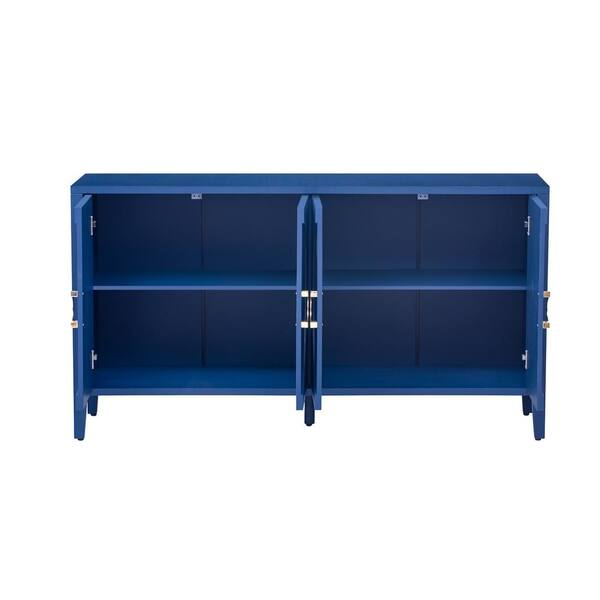 59.8 in. W x 15.7 in. D x 32 in. H Blue Linen Cabinet with
