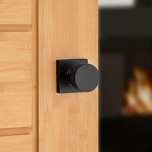 Pismo Square Matte Black Passage Hall/Closet Door Knob