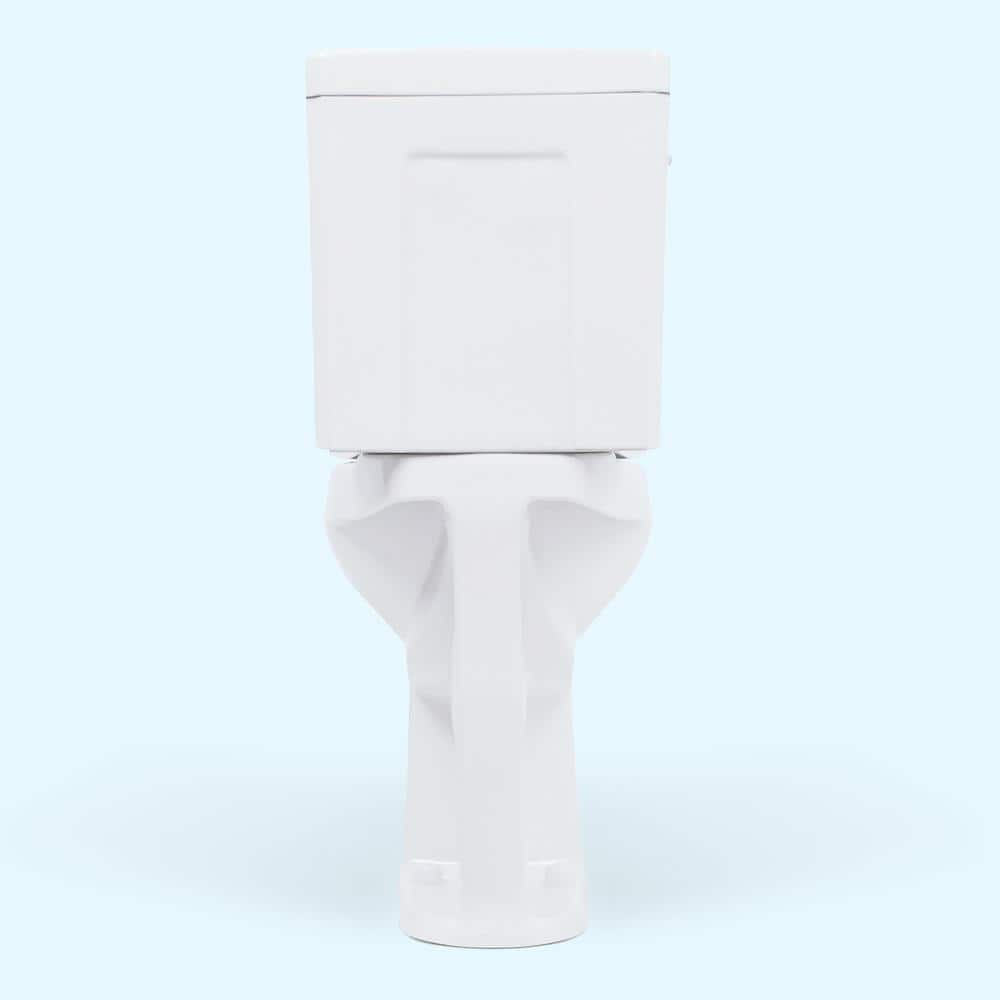 Extra Tall White Dual Flush Elongated Toilet with Chrome Handle
