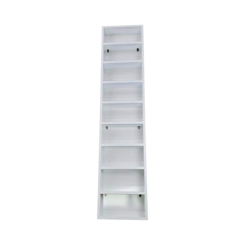 WG Wood Products 3.5 in. x 11 in. x 62 in. Malibu White Enamel Wood Spice Rack