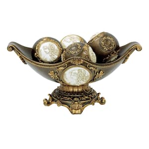 Bronze Cameo Polyresin Decorative Bowl