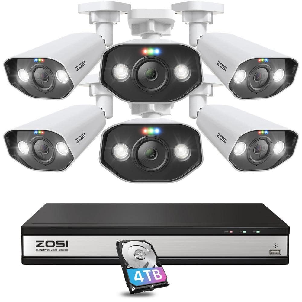 4K UHD 16-Channel (Up to 24CH) 4TB POE NVR Surveillance System with 6 Wired 8MP Outdoor Bullet Cameras price history on PriceWatchPro