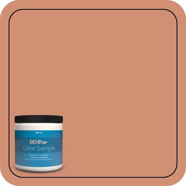 BEHR PREMIUM PLUS 8 oz. #M200-5 Terra Cotta Clay Satin Enamel Interior/Exterior Paint & Primer Color Sample