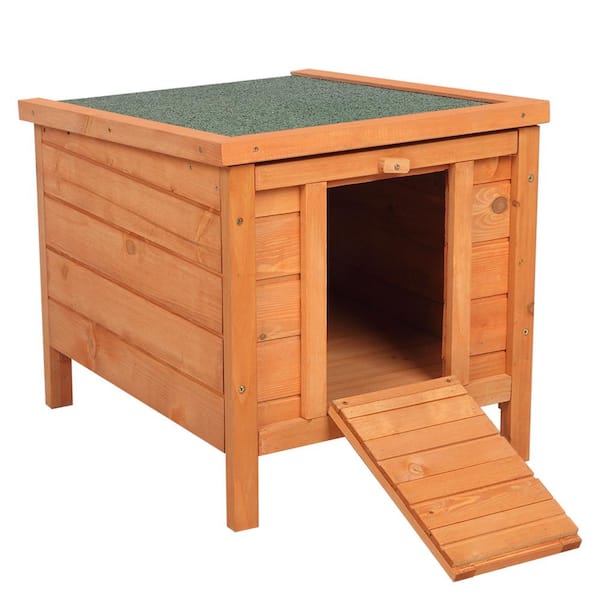 Foobrues 20 in. Wooden Waterproof Rabbit Hutch Pet Bunny Small Animal House Habitat Natural Wood Color