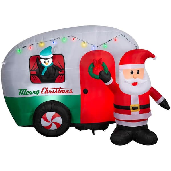 Unbranded 6 ft. Tall x 5 ft. W Christmas Inflatable Airblown-Merry RV Scene