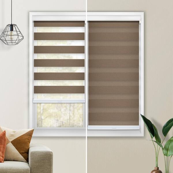 CHICOLOGY Dual Layer & Privacy Free-Stop Cordless Zebra Roller Shades 