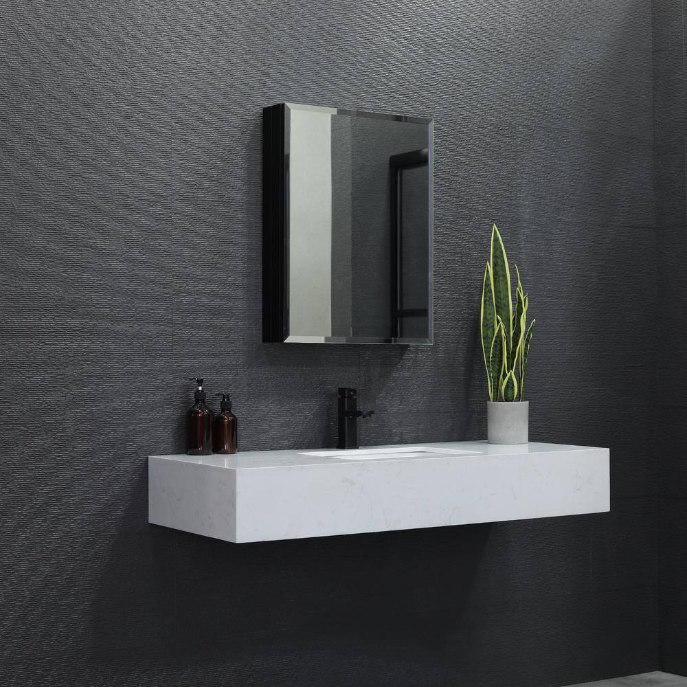 niveal 20 in. W x 26 in. H Rectangular Matte Black Aluminum Recessed