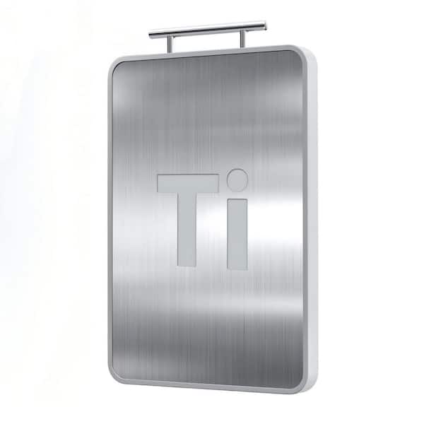 10 in. x 15 in. Rectangular Titanium Cutting Board, Ebony Wood Double Sided Chopping Board With Handle And Juice Groove