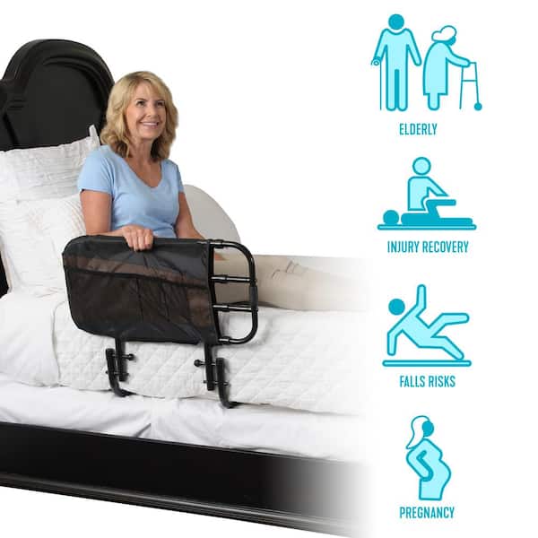 Elderly Bedside Safety Rail | Fall Prevention, 300lbs Capacity, Universal  Fit, Easy Assembly & Storage