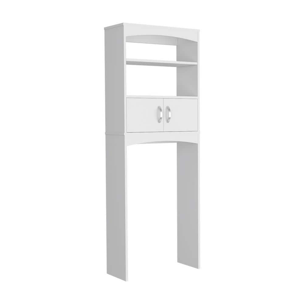 23.8 in. W x 65.1 in. H x 9.8 in. D White Over The Toilet Storage, Toilet T