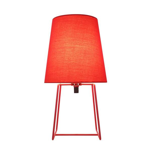 Red Metal Accent Table Lamp, Red And Gold Lamp Shades