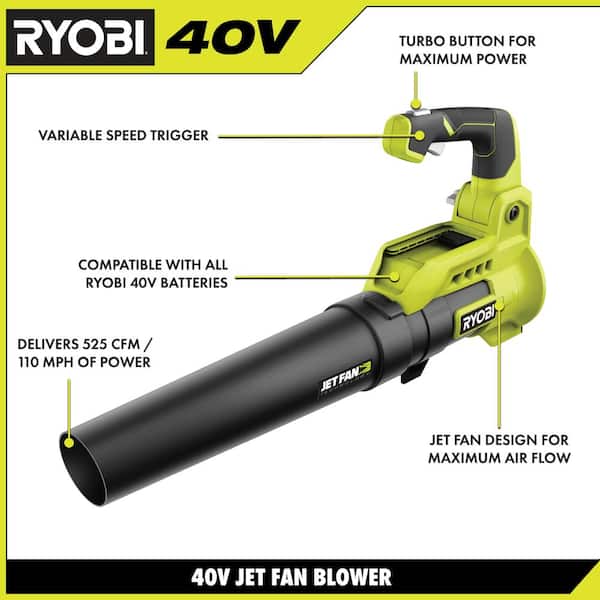 RYOBI 40V Cordless Battery Attachment Capable String Trimmer and