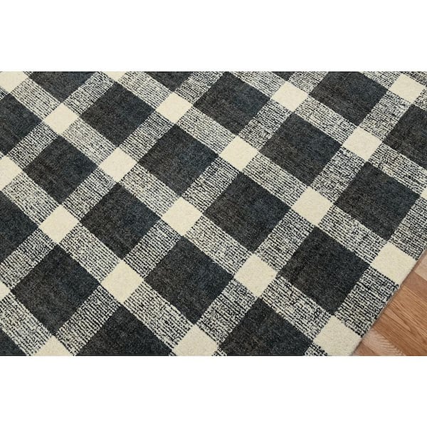 Tartan 8 x 10 Charcoal Plaid Pattern Area Rug for High Traffic Living Room Dining Room Bedroom