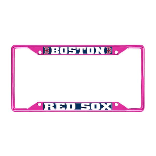 FANMATS Universal Fit MLB - Boston Red Sox License Plate Frame - Pink