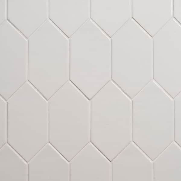 Casablanca Blanco White 3.93 in. x 7.87 in. Picket Glossy Porcelain Floor and Wall Tile (3.53 sq. ft./ Case)