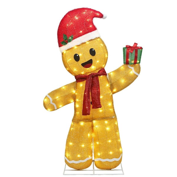 Starfree 48 in. 3D Gingerbread Man Outdoor Christmas Decoration