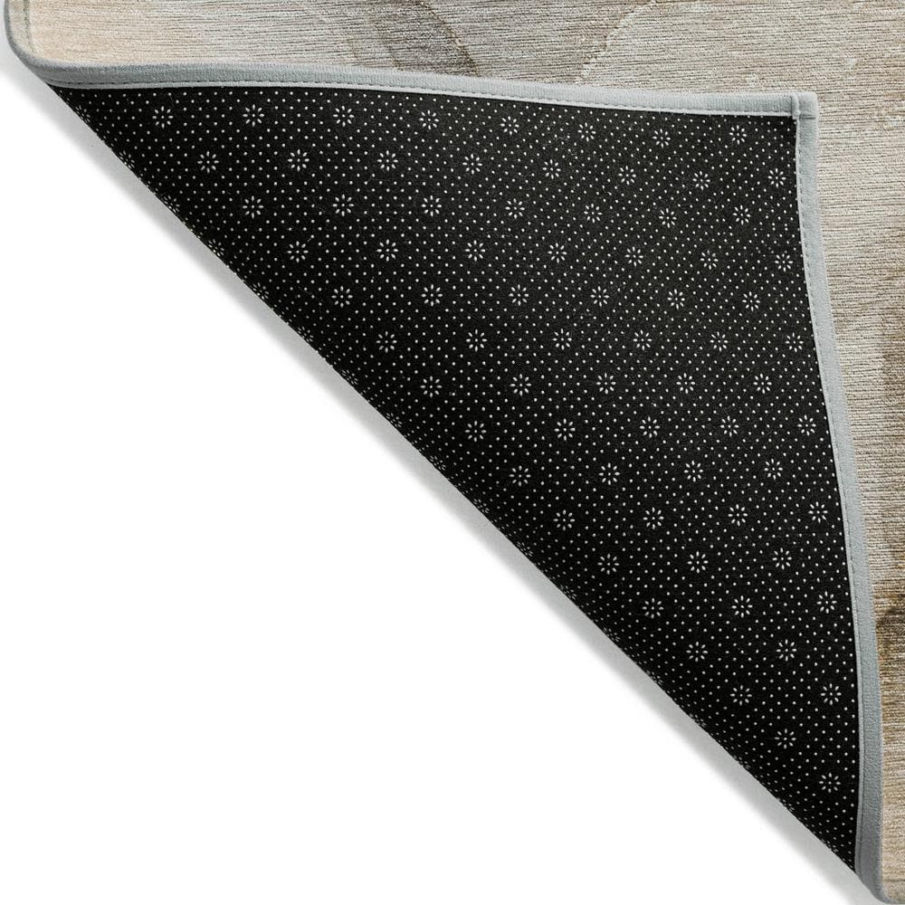 Beige and Brown Synthetic Flat Woven Reversible Rug 5' x 7'