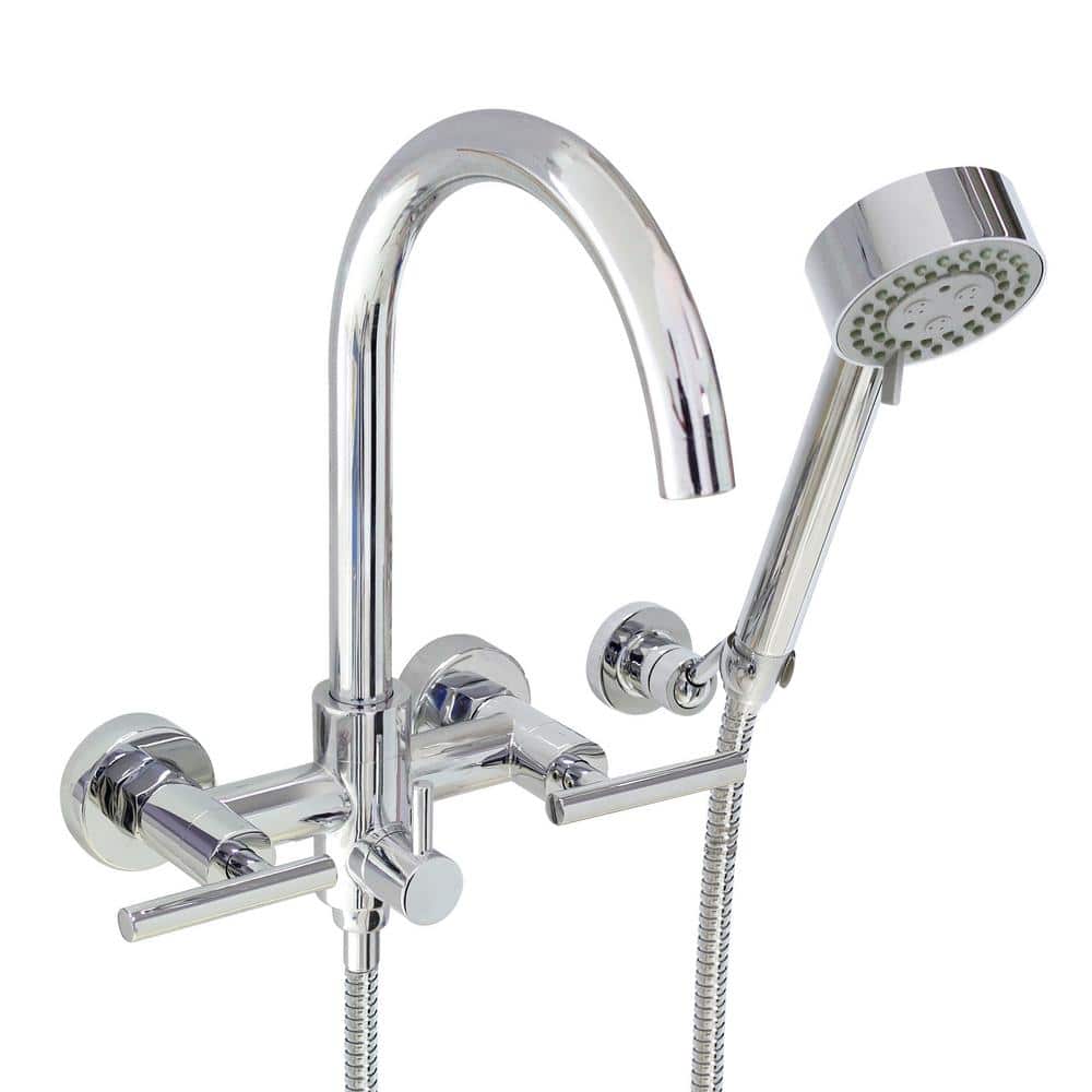 MODONA Modern 6 in. 2Handle 3Spray Tub and Shower Faucet with Massage