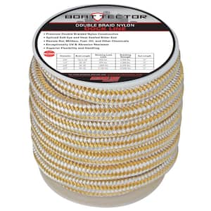 BoatTector 3/4 in. x 30 ft. Double Braid Nylon Dock Line in White and Gold