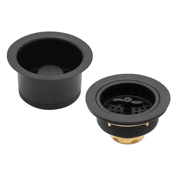 3-1/2 in. Basket Strainer Assembly in Matte Black - Danco