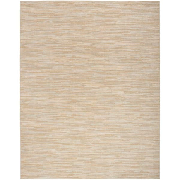 Essentials 7 ft. x 10 ft. Ivory Gold Abstract Contemporary Indoor/Outdoor Area Rug