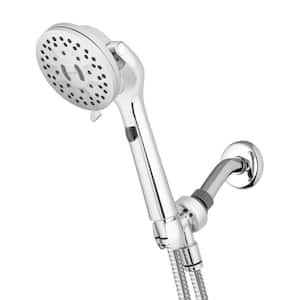 5-Spray Patterns 4.25 in. Single Wall Mount Adjustable Shower Care Handheld Shower Head 1.8 GPM in Chrome
