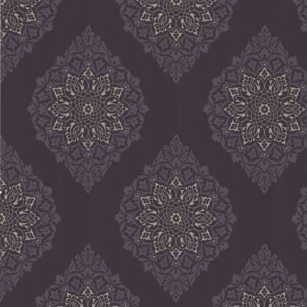 Graham & Brown 56 sq. ft. Tattoo Purple Wallpaper-DISCONTINUED