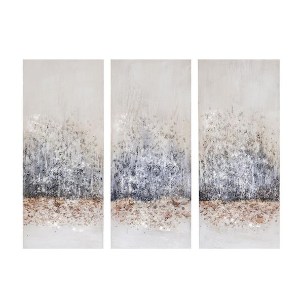 Anky 3-Piece Unframed Art Print 35 in. x 15 in. Hand Embellished Canvas Wall Art Set