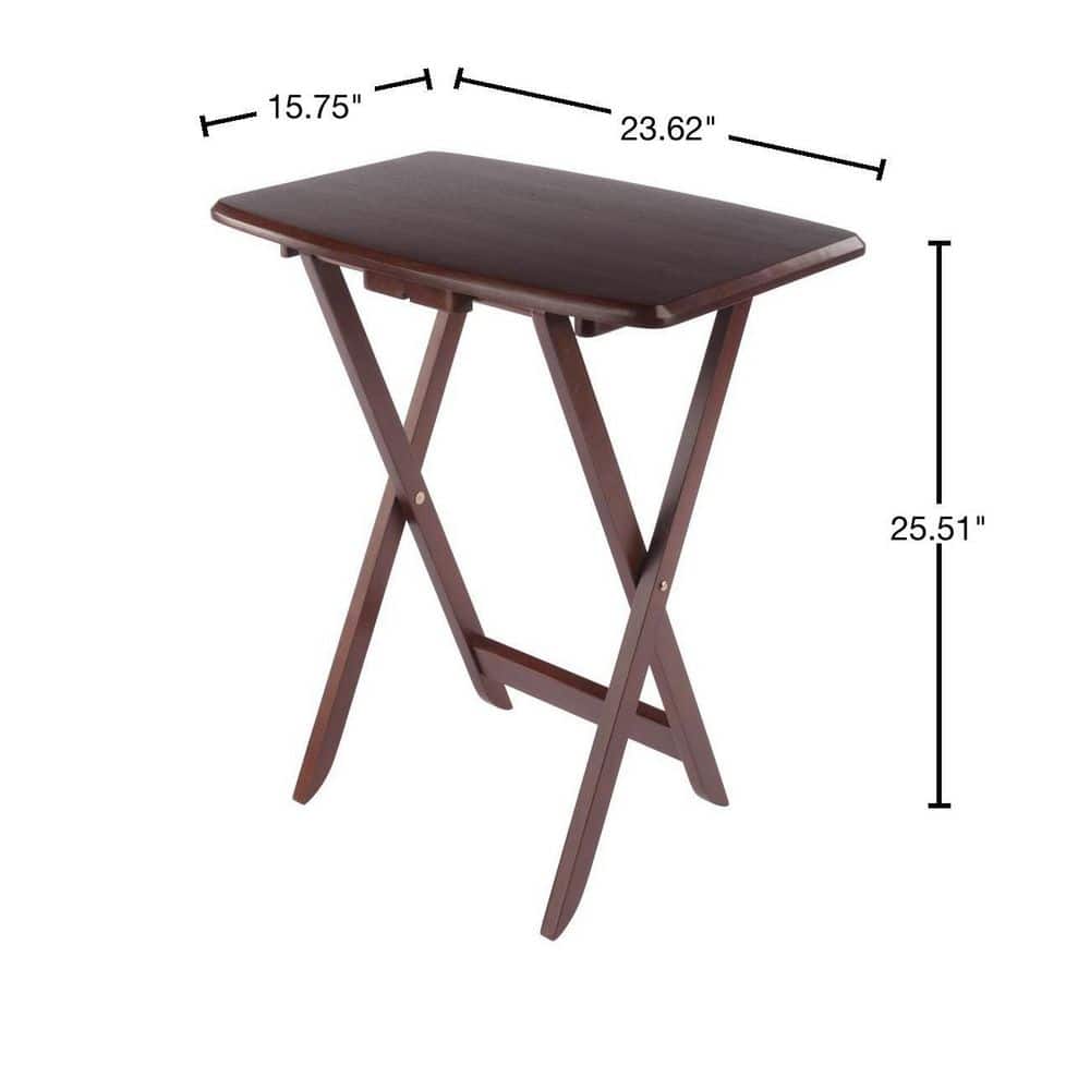 Winsome Oversized Walnut Snack Table Set, 5-Piece