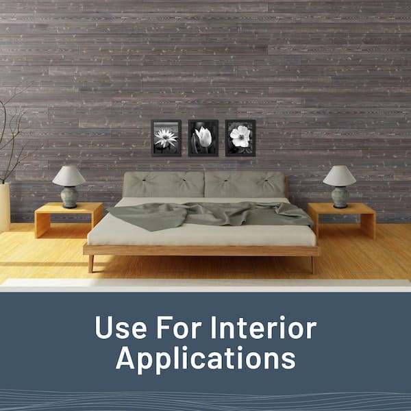 1 in. x 6 in. x 8 ft. Charred Wood Ash Gray Pine Shiplap Board (4-Pack)