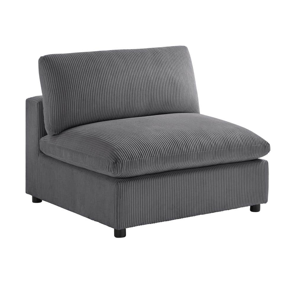Casella Charcoal Corduroy Fabric Slipper Chair