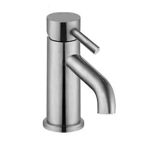 Single-Handle Single Hole Bathroom Faucet in Brushed Nickel