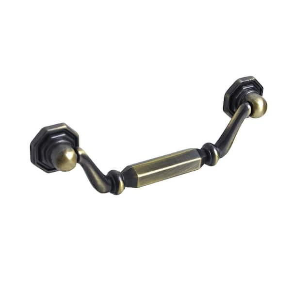 Utopia Alley Medici Drop Center-to-Center Pull, Antique Brass, 3.8