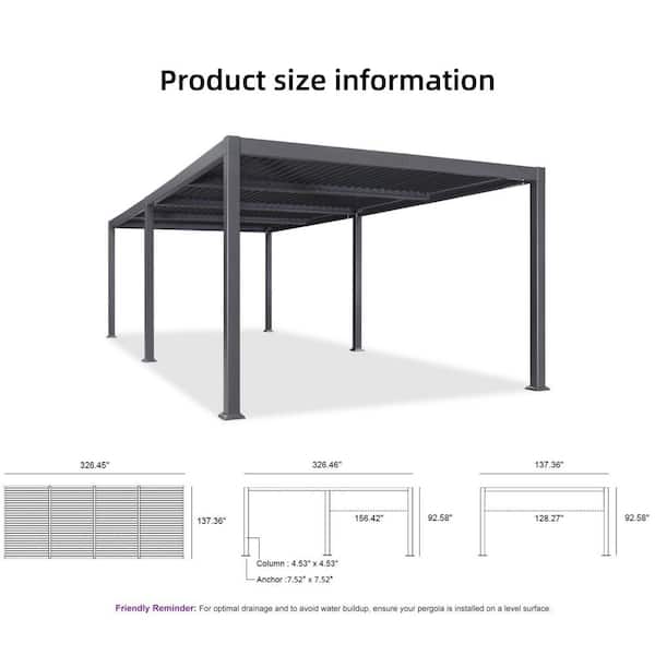 【大放出】 Glass-roots kubire & LSA outdoor PURPLE LEAF 11.4 ft. x 27.2 ft. Gray Aluminum Outdoor