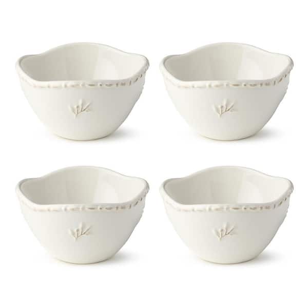 Heritage Beads 16 fl. oz. White Stoneware Cereal Bowl (Set of 4)
