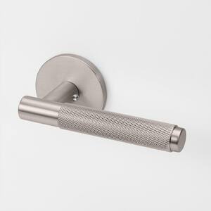 Taylor Satin Nickel Knurled Hall/Closet Interior Door Handle with Round Rosette and Concealed Screws (Passage)
