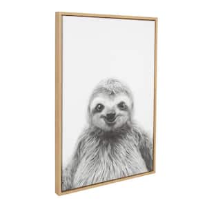 33 in. x 23 in. "Sloth" by Tai Prints Framed Canvas Wall Art