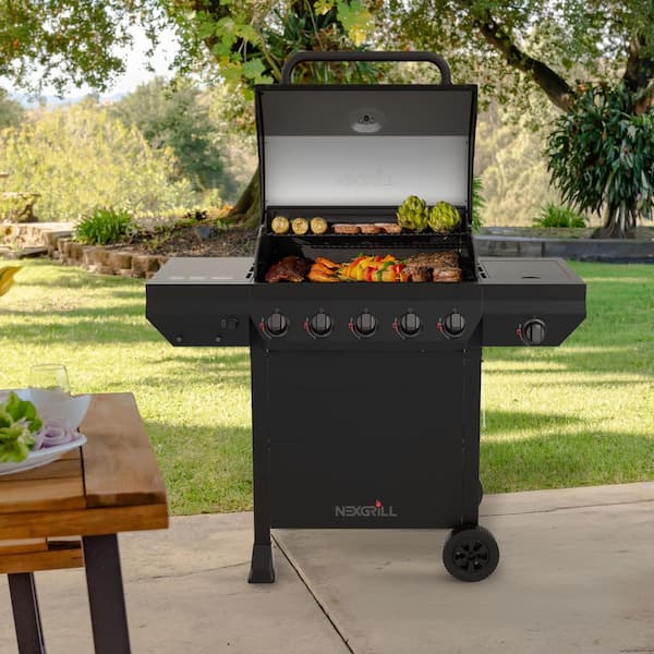 Nexgrill 5-Burner Liquid Propane Gas Grill in Graphite Black with