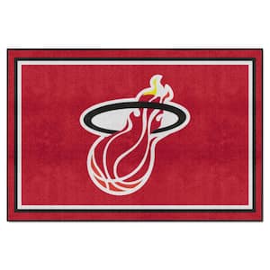 NBA Retro Miami Heat Red 5 ft. x 8 ft. Plush Area Rug