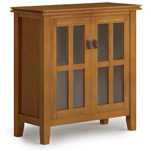 Artisan Solid Wood 30 in. Wide Contemporary Low Storage Cabinet in Honey Brown