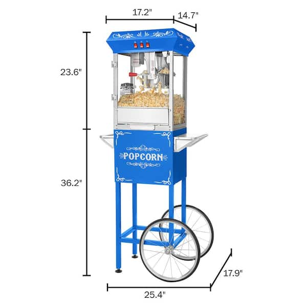 Carnival King Popcorn Popper Kit with 8 oz. Popper and Cart - 120V, 850W