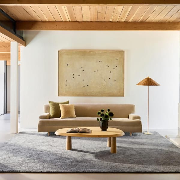 9 ft. x 12 ft. Dark Grey Gaia New Zealand Wool Shag Indoor Area Rug