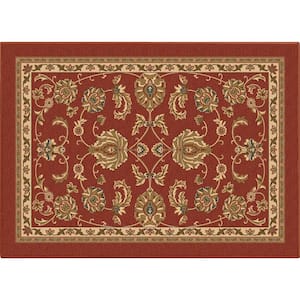 Red 3 ft. 3 in. x 4 ft. 7 in. Kings Court Tabriz Floral Traditional Oriental Area Rug