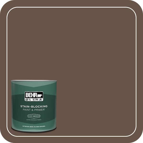 BEHR ULTRA 1 qt. #BXC-79 Center Earth Extra Durable Semi-Gloss Enamel Interior Paint & Primer