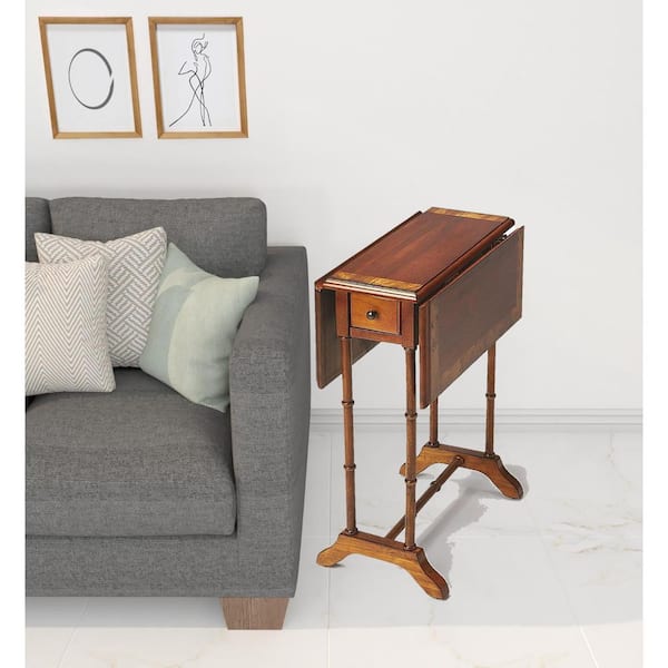 HomeRoots 24 in. Brown Rectangle Wood End Table