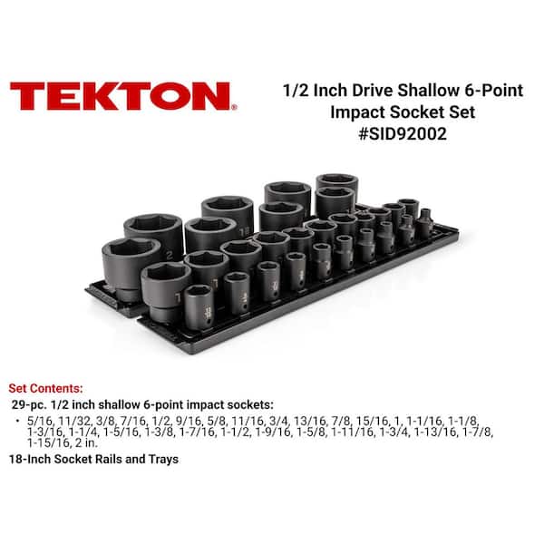 1/2 in. Drive Deep 6-Point and 12-Point Axle Nut Impact Socket Set, 14-Piece (27-39 mm)