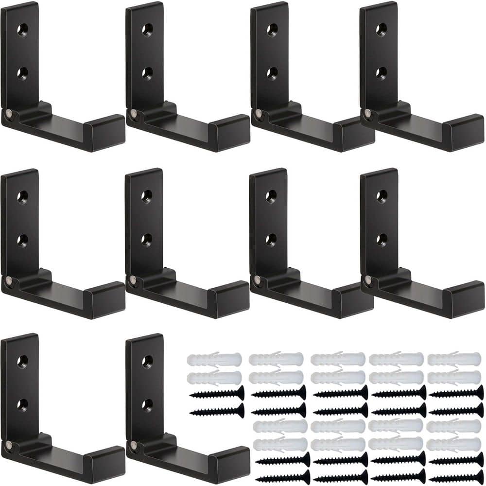 10 Pcs Black Wall Folding Coat Hook, Aluminum Alloy Headphone Holder No Rust Wall Mounted for Bag Fitness Equipment price history on PriceWatchPro