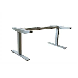 Gray Electric Height Adjustable Desk Frame w/Dual Motor, Tabletop Not Included, 50 in. Max Height