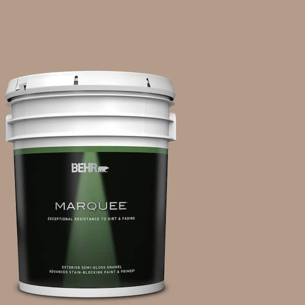 BEHR MARQUEE 5 gal. #PMD-77 Rich Taupe Semi-Gloss Enamel Exterior Paint & Primer